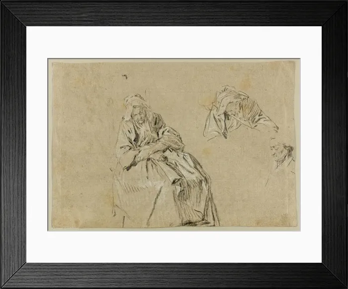 Framed Print : Study for Old Age, c. 1732. Creator: Nicolas Lancret Framed Print : Study for Old Age, c. 1732. Creator: Nicolas Lancret