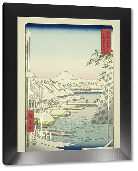 The Riverbank at Sukiya in the Eastern Capital (Toto Sukiyagashi), from the series 'Thirty...1858. Creator: Ando Hiroshige. The Riverbank at Sukiya in the Eastern Capital (Toto Sukiyagashi), from the series 'Thirty...1858