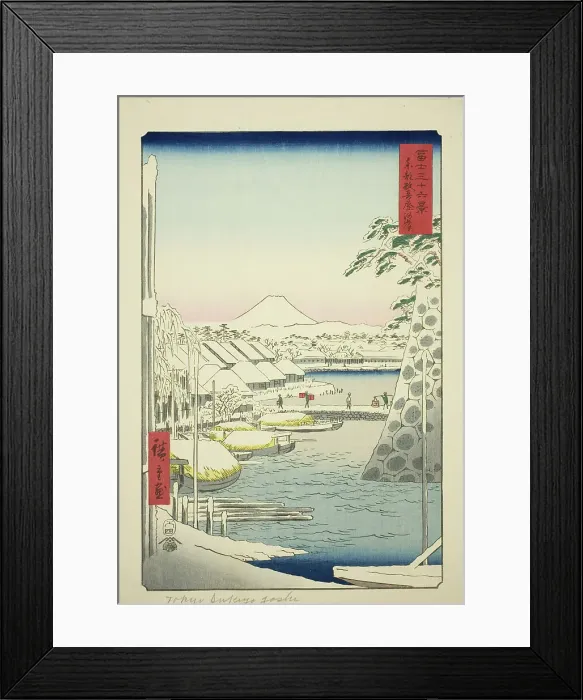 Framed Print : The Riverbank at Sukiya in the Eastern Capital (Toto Sukiyagashi), from the series Thirty...1858. Creator: Ando Hiroshige. The Riverbank at Sukiya in the Eastern Capital (Toto Sukiyagashi), from the series Thirty...1858 Framed Print : The Riverbank at Sukiya in the Eastern Capital (Toto Sukiyagashi), from the series Thirty...1858. Creator: Ando Hiroshige. The Riverbank at Sukiya in the Eastern Capital (Toto Sukiyagashi), from the series Thirty...1858