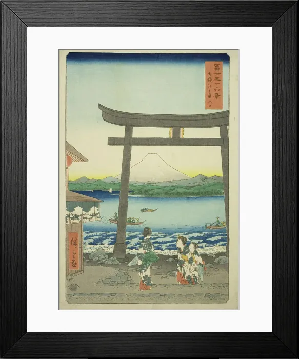 Framed Print : Entrance To Enoshima in Sagami Province (Sagami Enoshima iriguchi), from the series Thirty...1858. Creator: Ando Hiroshige. Entrance To Enoshima in Sagami Province (Sagami Enoshima iriguchi), from the series Thirty...1858 Framed Print : Entrance To Enoshima in Sagami Province (Sagami Enoshima iriguchi), from the series Thirty...1858. Creator: Ando Hiroshige. Entrance To Enoshima in Sagami Province (Sagami Enoshima iriguchi), from the series Thirty...1858