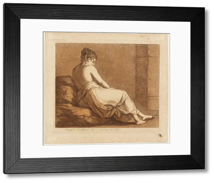 Framed Print : Reclining Girl Seen from the Back, 1780. Creator: Angelica Kauffman Framed Print : Reclining Girl Seen from the Back, 1780. Creator: Angelica Kauffman