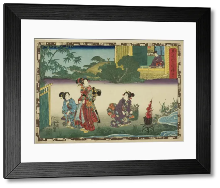 Framed Print : No. 37, from the series That Purple Image in Magic Lantern Shows (Sono sugata yukari... c1847 / 52. Creator: Utagawa Kunisada. No. 37, from the series That Purple Image in Magic Lantern Shows (Sono sugata yukari... c1847 / 52) Framed Print : No. 37, from the series That Purple Image in Magic Lantern Shows (Sono sugata yukari... c1847 / 52. Creator: Utagawa Kunisada. No. 37, from the series That Purple Image in Magic Lantern Shows (Sono sugata yukari... c1847 / 52)