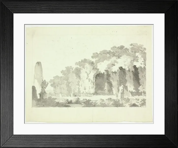 Framed Print : View of the Park at Versailles: Trees and Statuary, n.d. Creator: Pierre Antoine Mongin Framed Print : View of the Park at Versailles: Trees and Statuary, n.d. Creator: Pierre Antoine Mongin