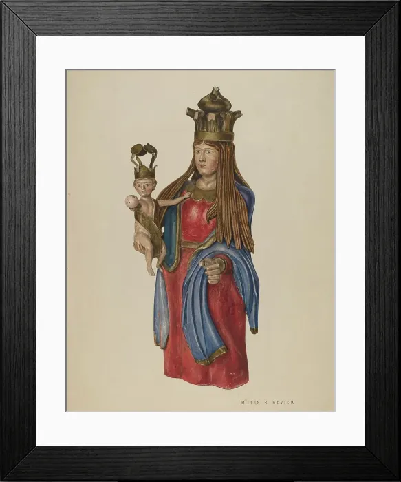 Framed Print : Virgin and Child, c. 1939. Creator: Milton Bevier Framed Print : Virgin and Child, c. 1939. Creator: Milton Bevier