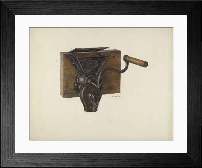 Framed Print : Coffee Mill, c. 1940. Creator: Milton Bevier Framed Print : Coffee Mill, c. 1940. Creator: Milton Bevier