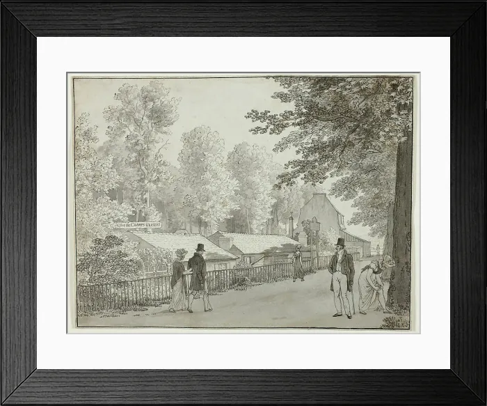 Framed Print : Relais, Avenue des Champs-Élysées, Paris (recto); Scene from the Life of Odysseus (verso), 1812. Creator: CW Eckersberg Framed Print : Relais, Avenue des Champs-Élysées, Paris (recto); Scene from the Life of Odysseus (verso), 1812. Creator: CW Eckersberg