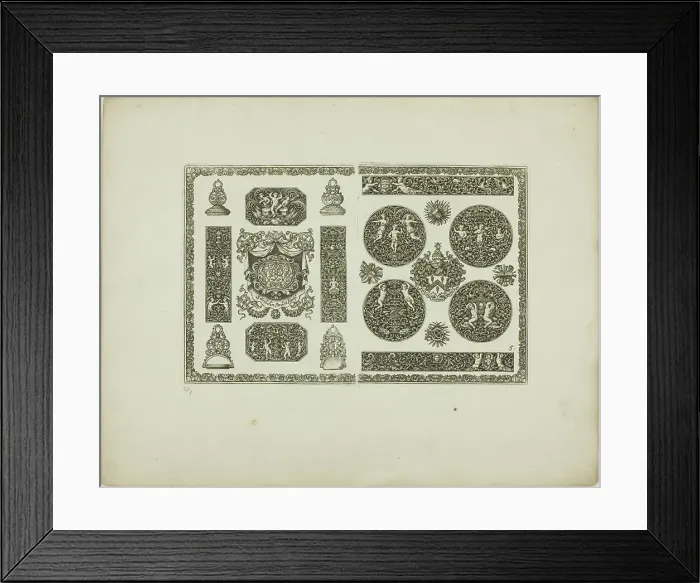 Framed Print : Plate Five, from Book of Ornament, 1704. Creator: Simon Gribelin Framed Print : Plate Five, from Book of Ornament, 1704. Creator: Simon Gribelin