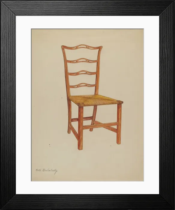 Framed Print : Side Chair (one of a pair), 1937. Creator: Ruth Bialostosky