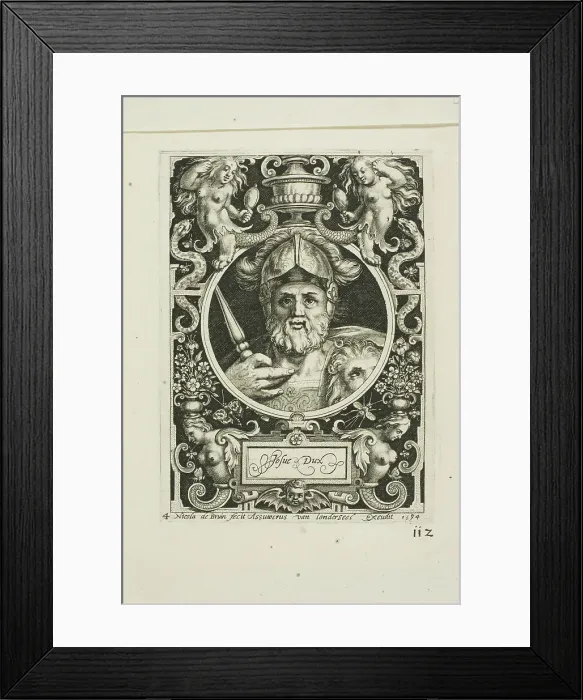 Framed Print : Joshua, plate four from The Nine Worthies, 1594. Creator: Nicolaes de Bruyn Framed Print : Joshua, plate four from The Nine Worthies, 1594. Creator: Nicolaes de Bruyn