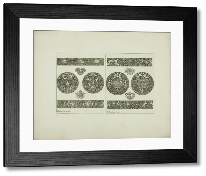 Framed Print : Plate Six, from Book of Ornament, 1704. Creator: Simon Gribelin Framed Print : Plate Six, from Book of Ornament, 1704. Creator: Simon Gribelin