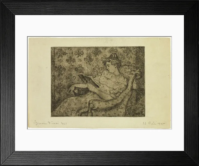 Framed Print : Seated Woman Reading, 1905. Creator: Georges Lemmen Framed Print : Seated Woman Reading, 1905. Creator: Georges Lemmen