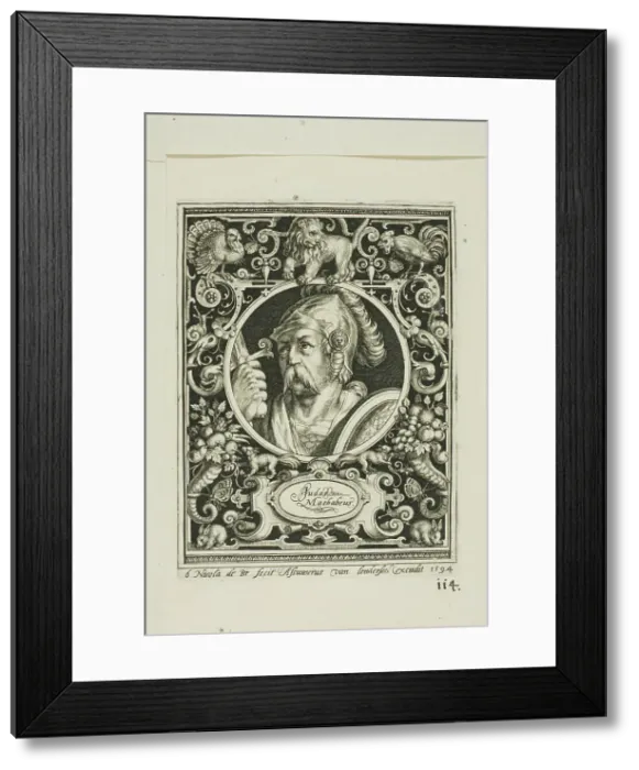 Framed Print : Judas Macabee, plate six from The Nine Worthies, 1594. Creator: Nicolaes de Bruyn Framed Print : Judas Macabee, plate six from The Nine Worthies, 1594. Creator: Nicolaes de Bruyn