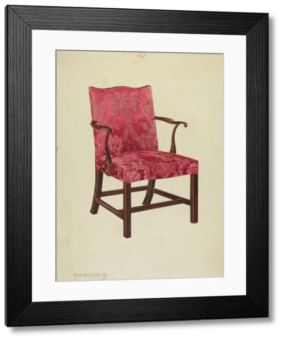 Framed Print : Side Chair, 1937. Creator: Ruth Bialostosky Framed Print : Side Chair, 1937. Creator: Ruth Bialostosky