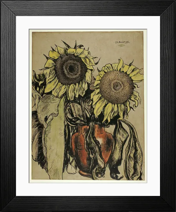 Framed Print : Sunflowers, August 20, 1895. Creator: Georges Lemmen