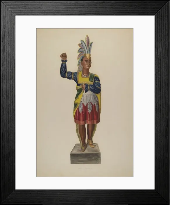 Framed Print : Cigar Store Indian, 1937. Creator: Irving L. Biehn Framed Print : Cigar Store Indian, 1937. Creator: Irving L. Biehn