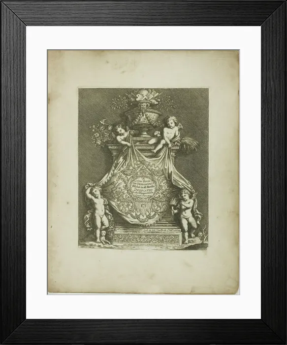Framed Print : Plate One, from A New Book of Ornaments, 1704. Creator: Simon Gribelin Framed Print : Plate One, from A New Book of Ornaments, 1704. Creator: Simon Gribelin