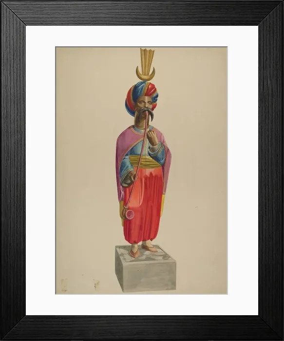 Framed Print : Cigar Store Figure: Turk, c. 1938. Creator: Irving L. Biehn Framed Print : Cigar Store Figure: Turk, c. 1938. Creator: Irving L. Biehn