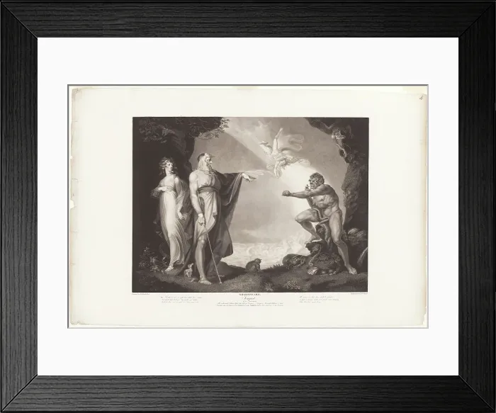 Framed Print : Prospero, Miranda, Caliban and Ariel, 1797. Creator: Jean Pierre Simon Framed Print : Prospero, Miranda, Caliban and Ariel, 1797. Creator: Jean Pierre Simon