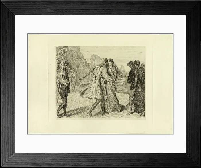 Framed Print : O My Fair Warrior!, plate five from Othello, 1844. Creator: Theodore Chasseriau Framed Print : O My Fair Warrior!, plate five from Othello, 1844. Creator: Theodore Chasseriau