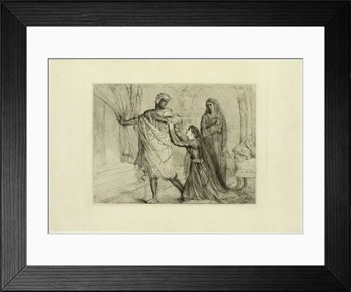 Framed Print : Away!, plate seven from Othello, 1844. Creator: Theodore Chasseriau Framed Print : Away!, plate seven from Othello, 1844. Creator: Theodore Chasseriau