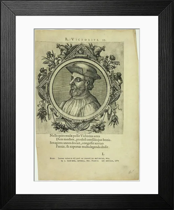 Framed Print : Portrait of B. Victorius, published 1574. Creators: Unknown, Johannes Sambucus Framed Print : Portrait of B. Victorius, published 1574. Creators: Unknown, Johannes Sambucus