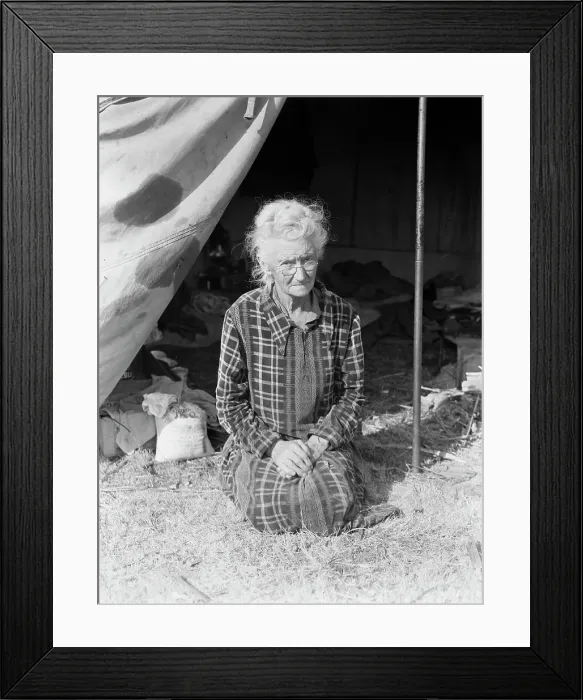 Framed Print : Grandmother of twenty-two children, from a farm in Oklahoma, 1936. Creator: Dorothea Lange Framed Print : Grandmother of twenty-two children, from a farm in Oklahoma, 1936. Creator: Dorothea Lange