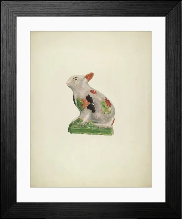 Framed Print : Chalkware Rabbit, c. 1941. Creator: Laura Bilodeau Framed Print : Chalkware Rabbit, c. 1941. Creator: Laura Bilodeau
