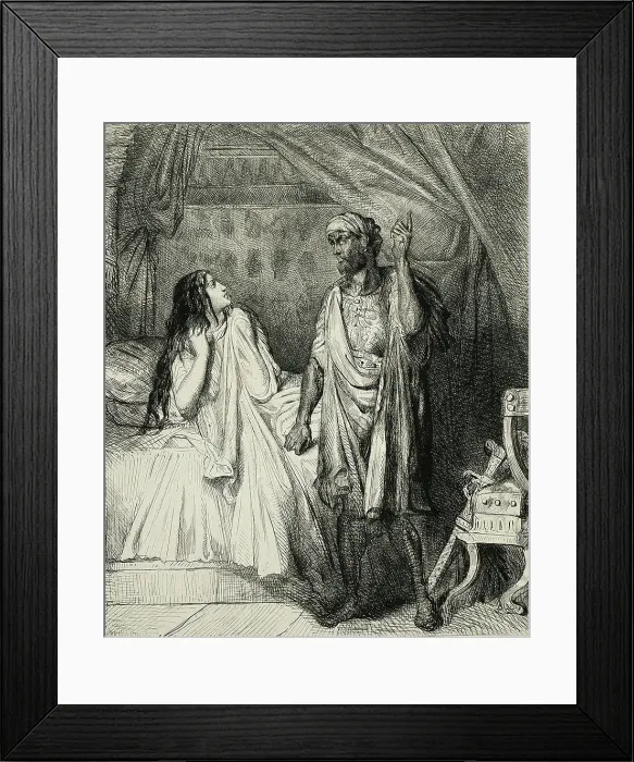 Framed Print : Have you pray'd tonight, Desdemona?, plate twelve fom Othello, 1844. Creator: Theodore Chasseriau Framed Print : Have you pray'd tonight, Desdemona?, plate twelve fom Othello, 1844. Creator: Theodore Chasseriau