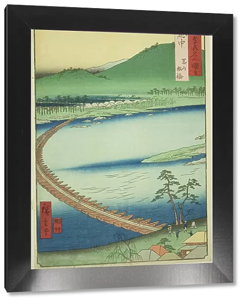 Etchu Province: Pontoon Bridge at Toyama (Etchu, Toyama funabashi), from the series 'Famou... 1853. Creator: Ando Hiroshige. Etchu Province: Pontoon Bridge at Toyama (Etchu, Toyama funabashi), from the series 'Famou... 1853