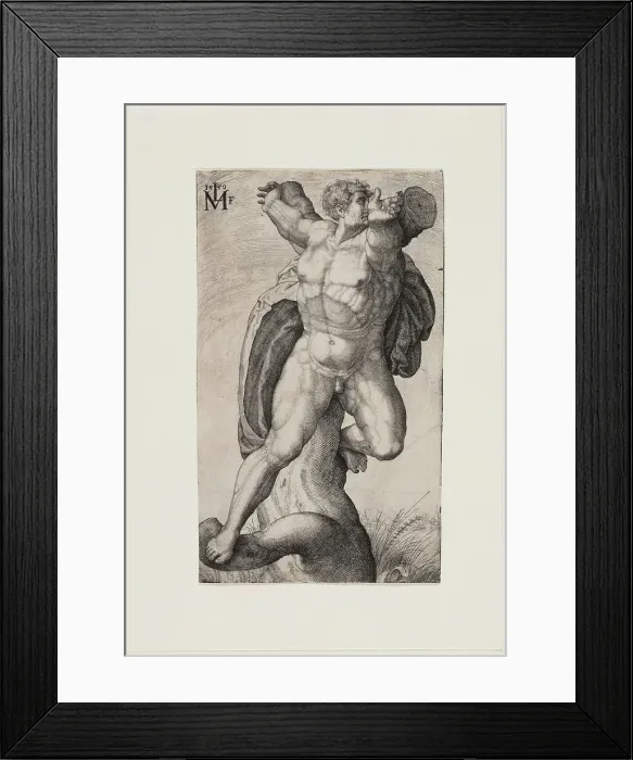 Framed Print : A Crucified Man (Haman), 1550. Creator: Melchior Lorck Framed Print : A Crucified Man (Haman), 1550. Creator: Melchior Lorck