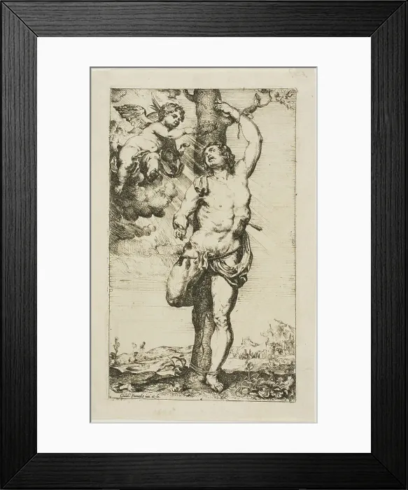 Framed Print : Saint Sebastian Crowned by an Angel, n.d. Creator: Willem Panneels Framed Print : Saint Sebastian Crowned by an Angel, n.d. Creator: Willem Panneels