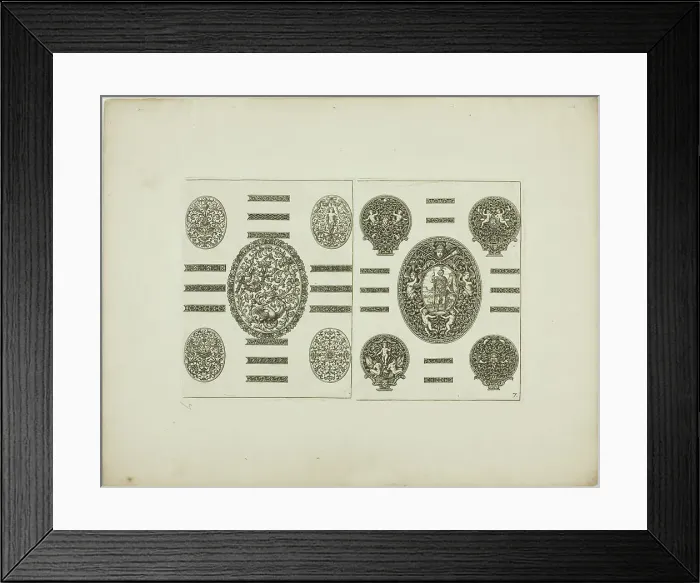 Framed Print : Plate Seven, from Book of Ornament, 1704. Creator: Simon Gribelin Framed Print : Plate Seven, from Book of Ornament, 1704. Creator: Simon Gribelin