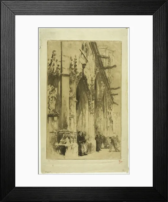 Framed Print : Entrance to Saint-Germain-l'Auxerrois, Paris, 1902. Creator: Edgar Chahine Framed Print : Entrance to Saint-Germain-l'Auxerrois, Paris, 1902. Creator: Edgar Chahine