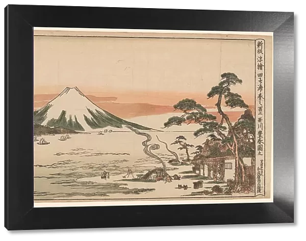 Newly Published Perspective Picture of Mount Fuji in Spring from Tagonoura (Shinpan...c. 1772 / 89. Creator: Utagawa Toyoharu)
