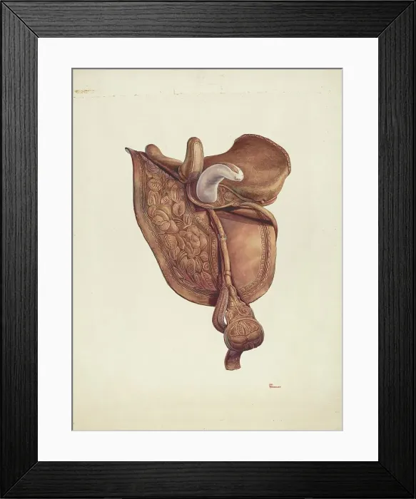 Framed Print : Saddle, c. 1941. Creator: Hal Blakeley Framed Print : Saddle, c. 1941. Creator: Hal Blakeley