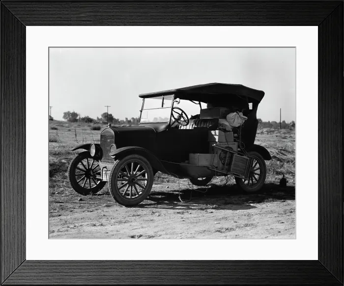 Framed Print : To serve the crops of California, thousands of families live on wheels, near Bakersfield, CA, 1936. Creator: Dorothea Lange Framed Print : To serve the crops of California, thousands of families live on wheels, near Bakersfield, CA, 1936. Creator: Dorothea Lange
