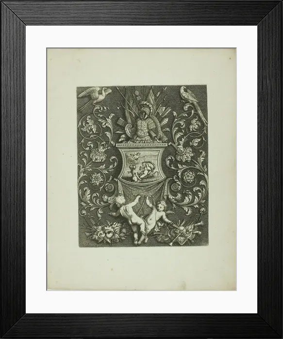Framed Print : Plate Nine, from A New Book of Ornaments, 1704. Creator: Simon Gribelin Framed Print : Plate Nine, from A New Book of Ornaments, 1704. Creator: Simon Gribelin