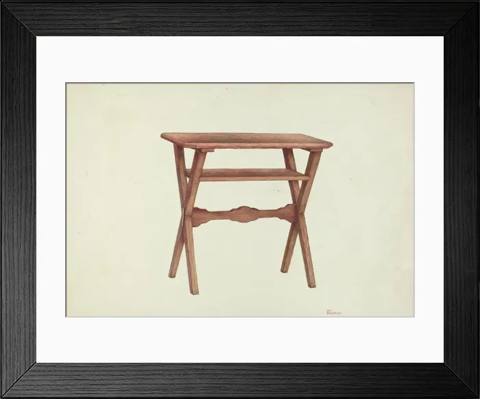 Framed Print : Wooden Table, c. 1953. Creator: Hal Blakeley Framed Print : Wooden Table, c. 1953. Creator: Hal Blakeley