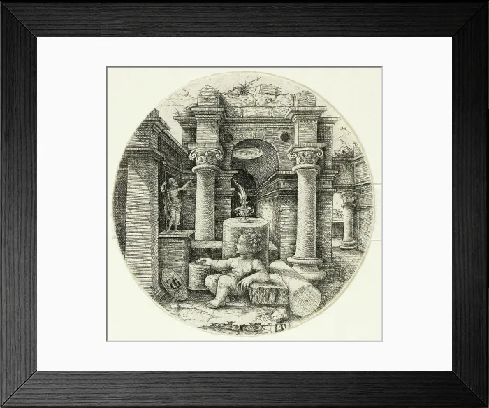 Framed Print : Nude Child Seated, 1520 / 30. Creator: Jean de Gourmont Framed Print : Nude Child Seated, 1520 / 30. Creator: Jean de Gourmont