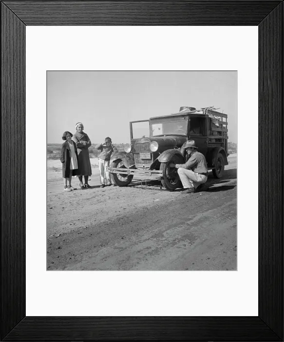 Framed Print : Drought refugee family from McAlester, Oklahoma, 1936. Creator: Dorothea Lange