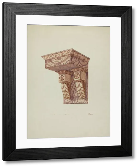 Framed Print : Bracket, for Wall (Ecclesiastical), 1939. Creator: Hal Blakeley Framed Print : Bracket, for Wall (Ecclesiastical), 1939. Creator: Hal Blakeley