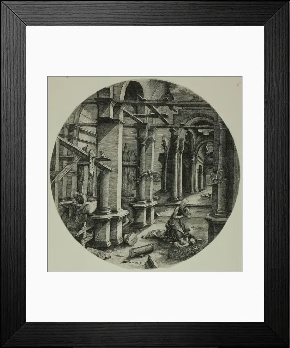 Framed Print : The Stable in Bethlehem, c. 1520–40. Creator: Jean de Gourmont Framed Print : The Stable in Bethlehem, c. 1520–40. Creator: Jean de Gourmont