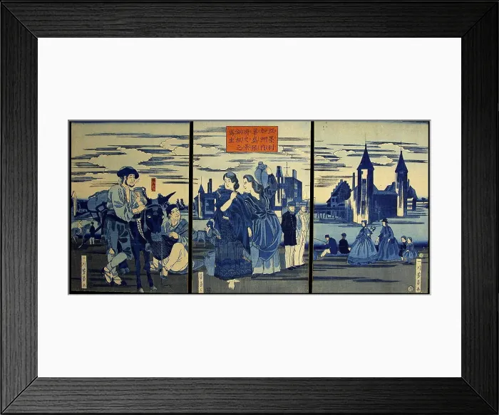 Framed Print : Sketch of a Copperplate Print of the City of Washington (Amerika shu no uchi washintonfu... 1861. Creator: Yoshikazu) Framed Print : Sketch of a Copperplate Print of the City of Washington (Amerika shu no uchi washintonfu... 1861. Creator: Yoshikazu)