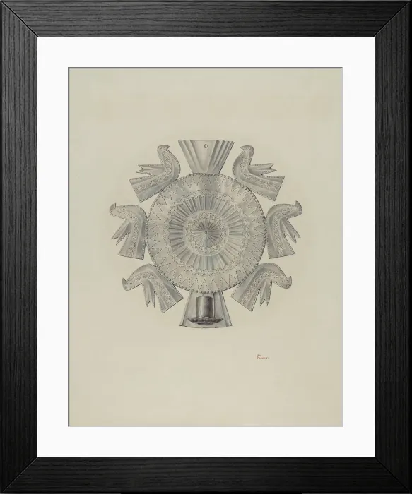 Framed Print : Cut Tin Candleholder, 1940. Creator: Hal Blakeley Framed Print : Cut Tin Candleholder, 1940. Creator: Hal Blakeley