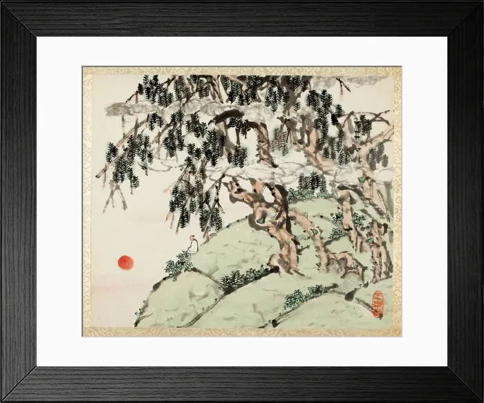 Framed Print : Landscape and Figure, from an album of Landscapes and Calligraphy for Liu Songfu... 1895 / 96. Creator: Xugu Framed Print : Landscape and Figure, from an album of Landscapes and Calligraphy for Liu Songfu... 1895 / 96. Creator: Xugu