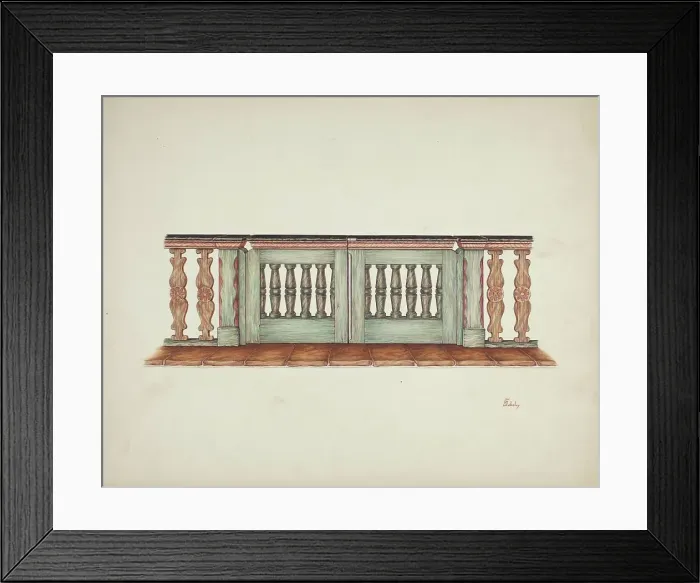 Framed Print : Chancel Railing, 1939. Creator: Hal Blakeley Framed Print : Chancel Railing, 1939. Creator: Hal Blakeley