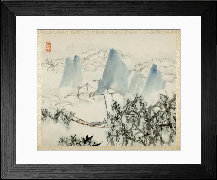 Framed Print : Landscape with Figure, from an album of Landscapes and Calligraphy for Liu... 1895 / 96. Creator: Xugu Framed Print : Landscape with Figure, from an album of Landscapes and Calligraphy for Liu... 1895 / 96. Creator: Xugu