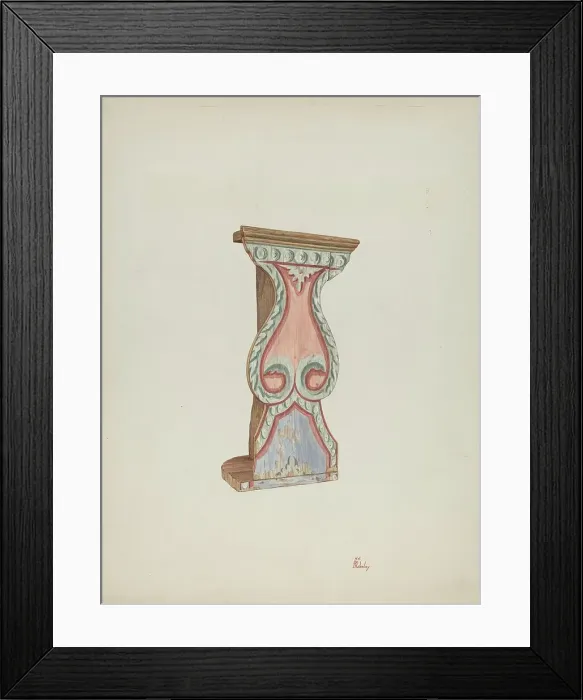 Framed Print : Painted Wall-stand for Flowers, etc. 1939. Creator: Hal Blakeley Framed Print : Painted Wall-stand for Flowers, etc. 1939. Creator: Hal Blakeley