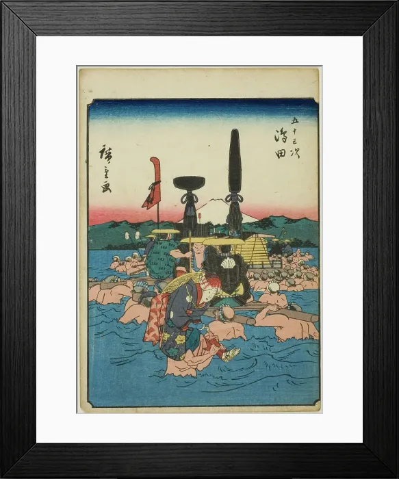 Framed Print : Shimada, from the series Fifty-three Stations [of the Tokaido] (Gojusan tsugi), also... 1852. Creator: Ando Hiroshige. Shimada, from the series Fifty-three Stations [of the Tokaido] (Gojusan tsugi), also... 1852