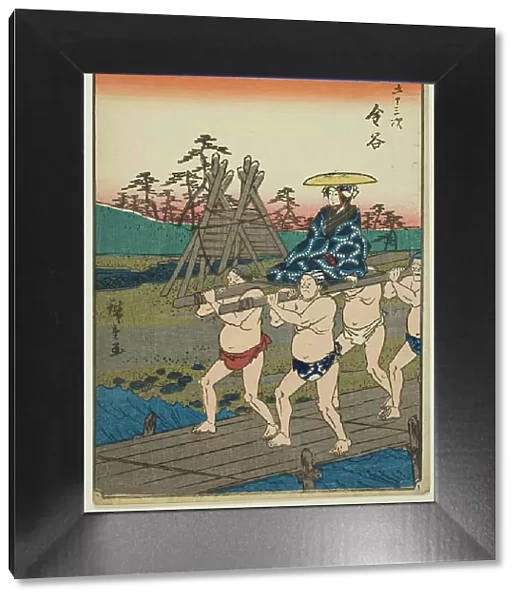 Kanaya, from the series 'Fifty-three Stations [of the Tokaido] (Gojusan tsugi), ' also known...1852. Creator: Ando Hiroshige. Kanaya, from the series 'Fifty-three Stations [of the Tokaido] (Gojusan tsugi), ' also known...1852
